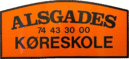 alsgades køreskole logo i orange med sort font