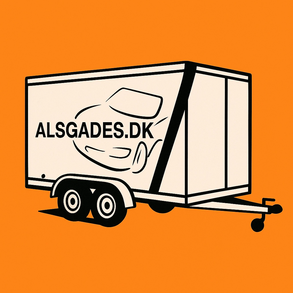 skitsetegning af alsgades køreskoles trailer til B/E kørekort til trailer.